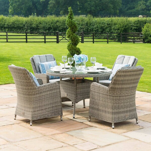 Dakota Fields Lotta Round 4 - Person 120Cm Long Dining Set with